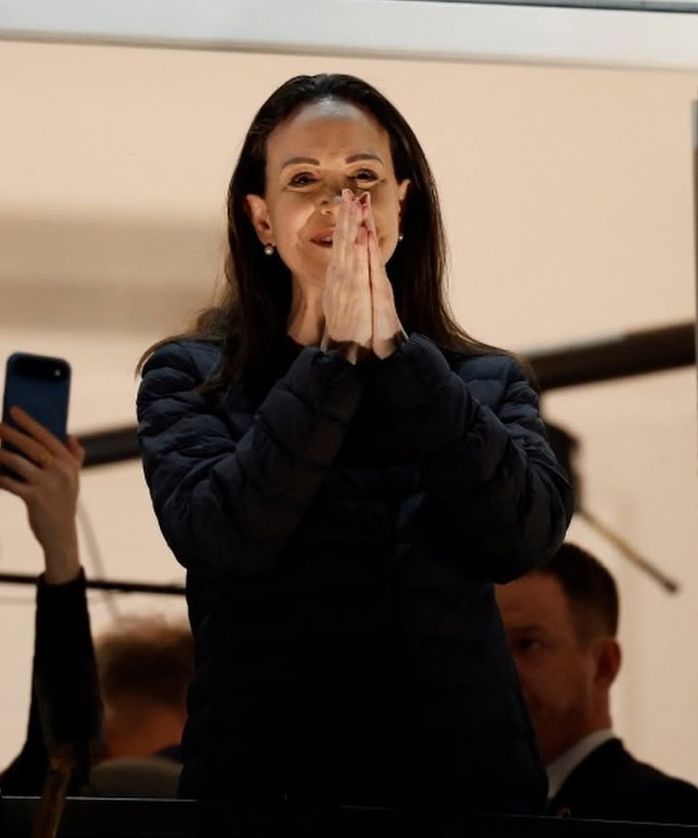 María Corina Machado reapareció en Oslo tras recibir el Nobel de la Paz